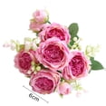 thumbnail image 5 of Hariumiu Simulation Flower 2pcs Artificial Rose Flowers Decoration Pastoral Style Floral Scene Layout Props Faux Silk Flower Bouquet Arrangement for Bedroom, 5 of 8