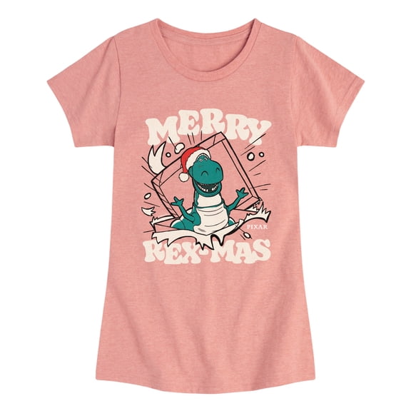 Toy Story - Merry Rexmas - Youth Girls Fitted Short Sleeve T-Shirt