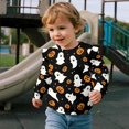 thumbnail image 3 of Uorisanigo Toddler Girl Oversized Sweatshirt Crewneck Long Sleeve Pumpkin Ghost Shirts with Ruffle Shoulders, 4-5T Hooded Pullover Tops for Fall Winter Spring, 3 of 7