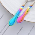 thumbnail image 4 of Soup Spoons,Round Stainless Steel Bouillon Spoons with Flower Edge 12-Piece Stainless Steel Set Use for Coffee Sugar Dessert Cake Ice Cream Soup - 6.2 Inches-Gradient Rainbow, 4 of 7