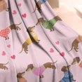 thumbnail image 3 of Colorful Funny Dachshund Blanket,Comfortable Soft Flannel Throw Blanket,All Season,Warm Lightweight Blankets for Sofa Bed Couch Living Room Chair,50"x60", 3 of 4