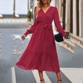 thumbnail image 2 of Sngxgn Women's V Neck Sleeveless Ruched Bodycon Party Dress(Red,M), 2 of 7