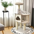 thumbnail image 3 of Gymax 46'' Modern Wooden Cat Tree with Platform & Washable Cushions for Cats & Kittens, 3 of 10