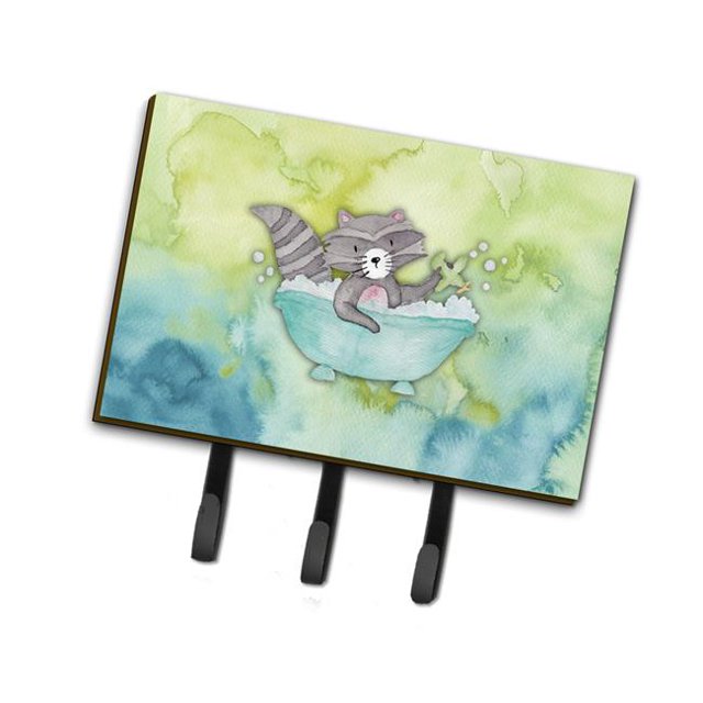 Carolines Treasures BB7345TH68 Raccoon Bathing Watercolor Leash or Key Holder