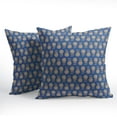 thumbnail image 2 of Vintage Pillow Covers 18x18 Inch Blue Floral Block Print Outdoor Decorative Throw Pillow Covers Set of 2 Neutral Pattern Pillowcases Square Cushion Covers for Couch Home Decor, 2 of 6
