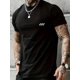 thumbnail image 1 of Camiseta de cuello redondo para hombre: corte regular, manga corta, estampado geométrico, tejido de punto no elástico, jersey informal para todas las estaciones., 1 of 5