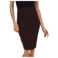 thumbnail image 1 of Knee Length High Waist Stretch Pencil Skirt - Brown - Medium, 1 of 5