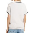 thumbnail image 4 of Womens Tops Trendy Casual Short Sleeve Shirts Crewneck Knit Sweater Top White S, 4 of 9