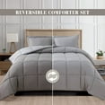 thumbnail image 2 of Reversible 3-Piece Comforter Set with Matching Shams, Two Colors in One for Ultimate Versatility and Style, Full/Queen, Gray/Silver, 2 of 6