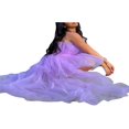 thumbnail image 4 of Hirigin Femmes hors Épaule Maille Tulle Robe Sexy Bustier Solide Couleur Étagée Robe Basse Bouffante Cocktail Robe de Bal Robe de Bal, 4 of 7