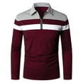 thumbnail image 3 of HAOMEILI Men’s Long Sleeve Polo Shirt Casual Slim Fit Shirts Contrast Color Patchwork T Shirts Cotton Tops, 3 of 6