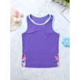 thumbnail image 5 of Sholeno Kids Girls Athletic 2 Pcs Tennis Golf Dress Outfits Racerback Tank Top with Bottom Skorts Set Purple 8, 5 of 7