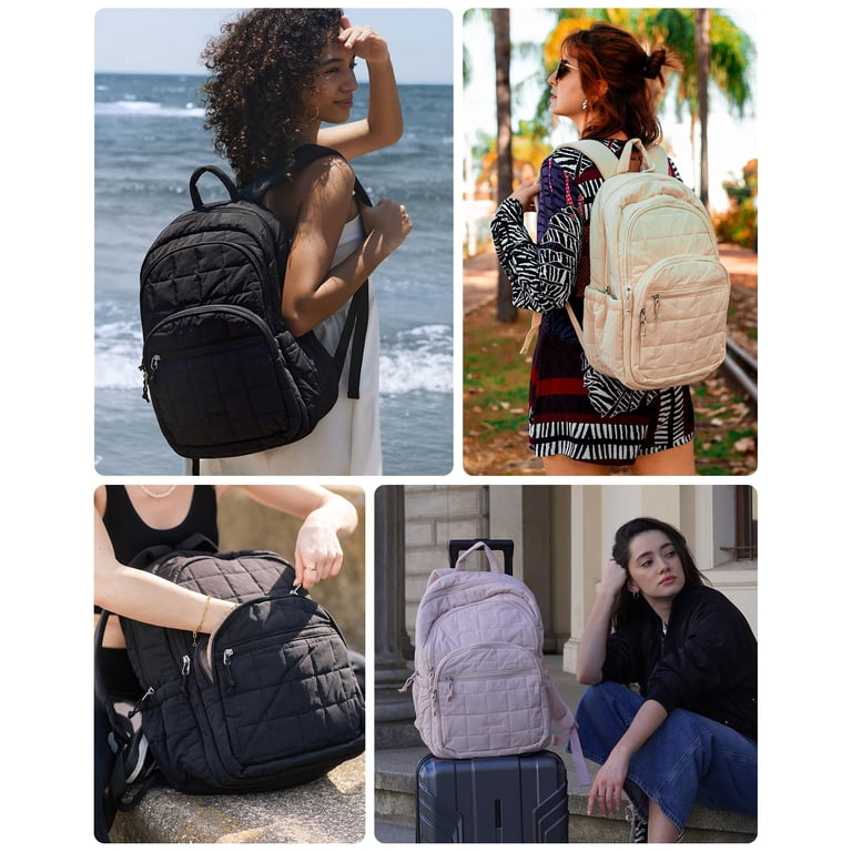 Bagsmart College Backpack, Lightweight Bookbag with 15.6 inch Laptop Compartment, Casual Daypack for Travel Work Commuter, Black