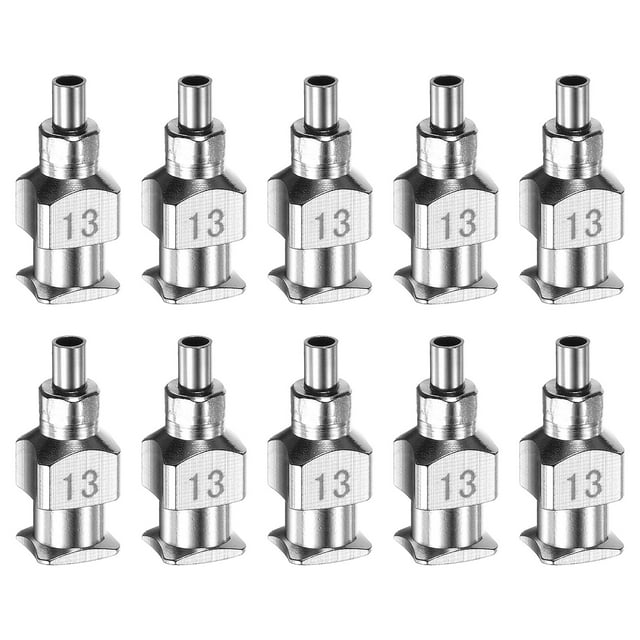 Uxcell 10 Pcs Aiguilles de Distribution en Acier Inoxydable 13G, Tube d'Aiguille de Colle 1/8 Pouces Embout Émoussé
