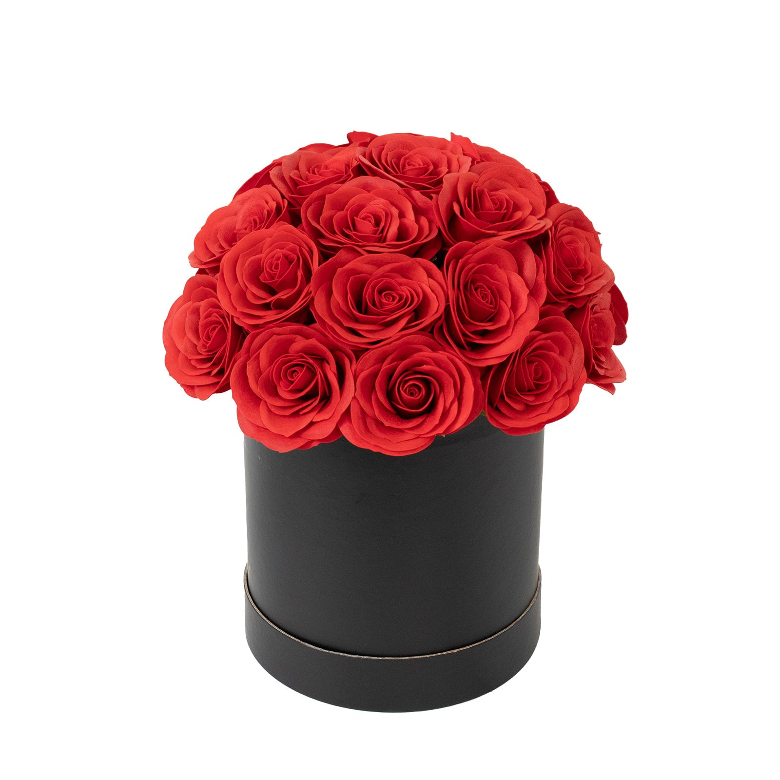 Efavormart Prearranged Rose Centerpiece Arrangement, Red 27pcs Roses with Black Round Gift Box