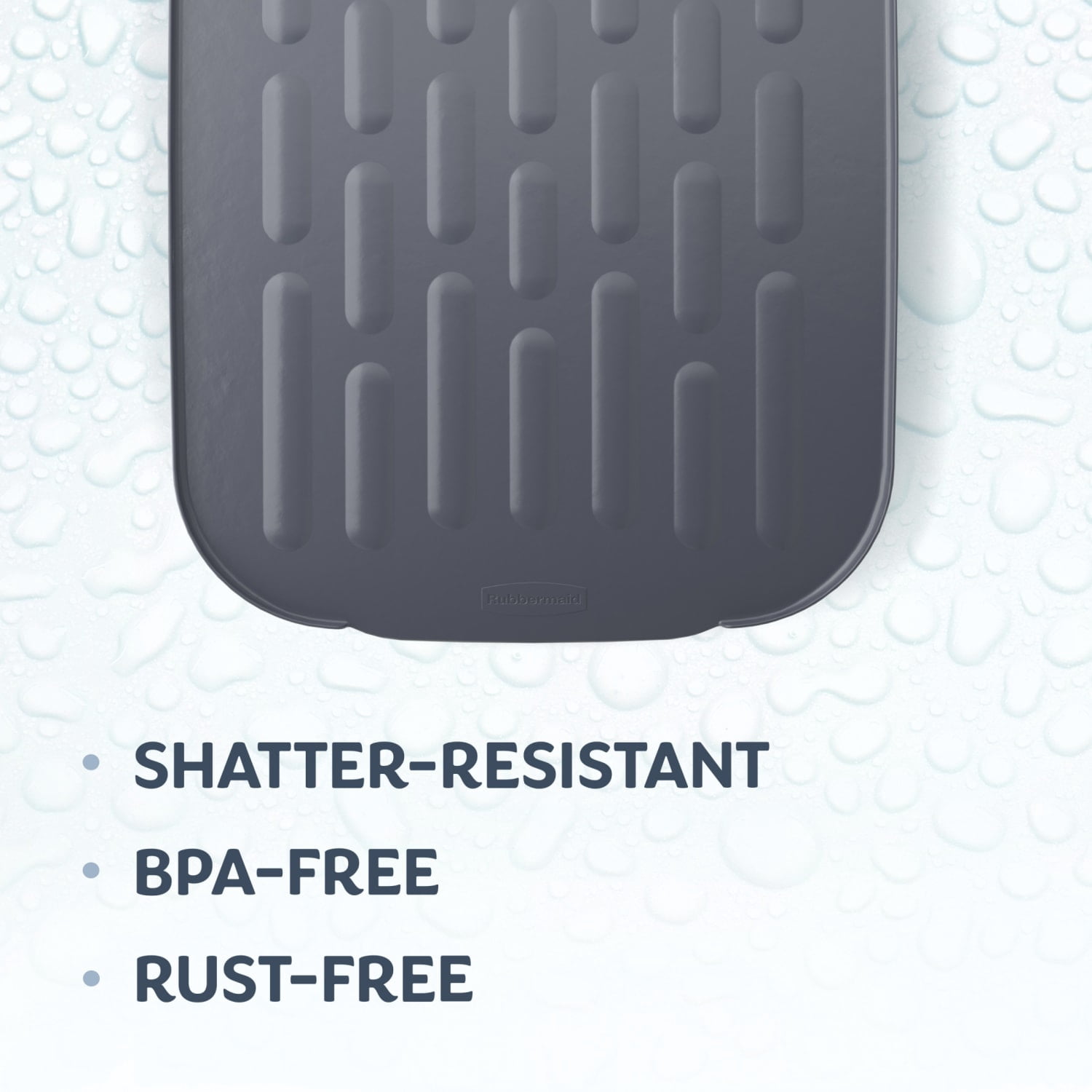 Rubbermaid Antimicrobial Dish Drain Board, Drying Mat, Large, Oyster