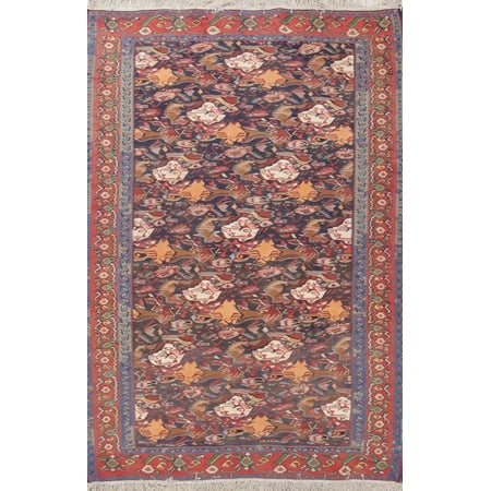 5x7 area navy blue rug wool traditional oriental senneh woven hand walmart