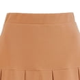 thumbnail image 2 of Vestido corto plisado de mujer, vestido plisado de cintura alta de Color puro, cintura elástica, para verano, primavera, otoño, caqui XL, 2 of 5
