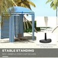 thumbnail image 6 of Outsunny 5.9' x 5.9' Cabana Umbrella, Outdoor Beach Umbrella with Walls, Sandbags, Carry Bag, Blue & White, 6 of 9