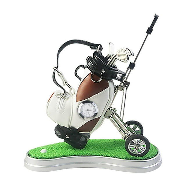 Mini portalápices de golf, decoración de escritorio, estantería para organizador de golfistas con mini Marrón
