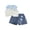 Light Blue, variant on BemeyourBBs Toddler Baby Girl Summer Clothes Kids Baby Girl 2 Piece Cherry Denim Outfits Cherry Decor Lapel V-Neck Tank Vest Tops Jeans Denim Shorts Skirt Skorts Set