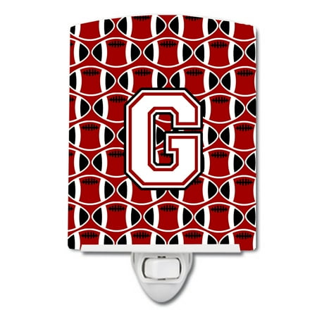 

Caroline s Treasures CJ1082-GCNL Letter G Football Cardinal and White Ceramic Night Light 6x4x3 multicolor