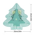 thumbnail image 2 of Stylish Metal Christmas Tree Wind Spinner - Festive Garden Decoration with Concentric Lines & Starry Teal Background for Holiday Cheer, 2 of 7