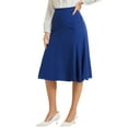 thumbnail image 4 of Falda elegante midi de cintura alta con cremallera lateral A-Line para mujeres Inspire Chic, 4 of 4