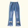 thumbnail image 5 of SDNall Kids Girls Bell Bottom Jeans Lace Hem Flare Denim Pants Fashion Cute Sweet Boe Flared Pants Trousers Jeans Pants 9-10Years, 5 of 9