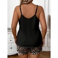 thumbnail image 2 of Cuteduck Women's Sets Summer Sleeveless V-Neck Plus Size 2-Piece Leopard-Print Casual Home Outfit 1X-4X, 2 of 9