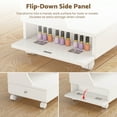 thumbnail image 3 of Advwin Pedicure Foot Rest with Storage, PU Cushion, Pull-Out Tray & Locking Wheels, Professional Mobile Pedicure Cart Foot Bath Trolley for Salon, Massage & Home Use, White+Pink, 3 of 13