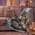 thumbnail image 5 of Snow Wolves Nuzzling Winter Forest Realistic Art, Cozy Friendship Quote Scene, Warm Flannel Blanket for Living Room and Reading Nook, Art Lovers Friendship Gift, Artistic Home Decor, 5 of 7