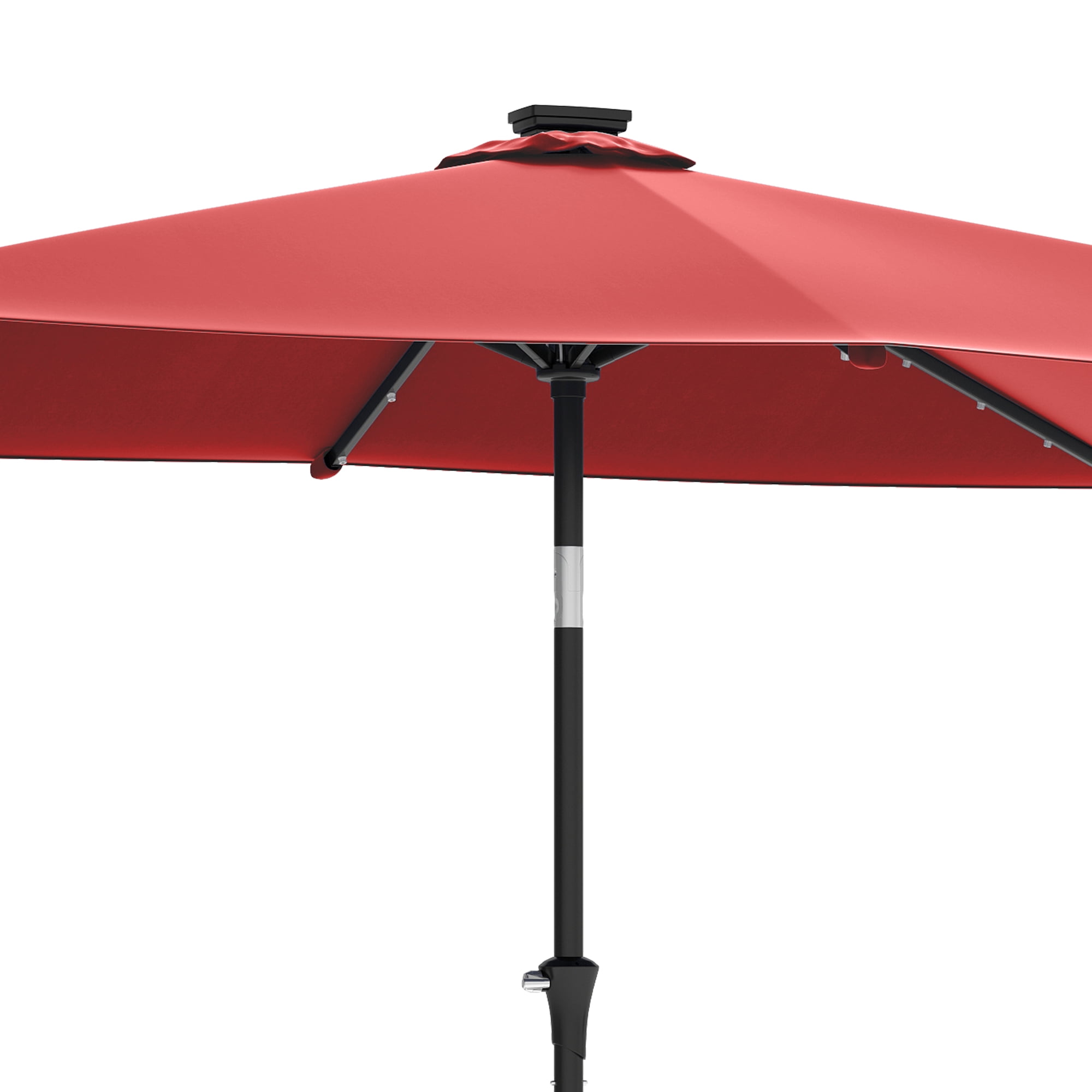 Uforic 6.5' x 10' Patio Umbrellas with 26 LED Lights,Outdoor Portable Shade Market Table Umbrella with Push Button Tilt & Adjust Crank, UV Resistant, Claret-red
