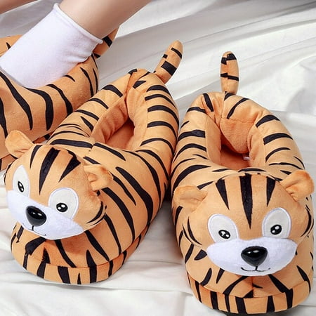 

CoCopeaunt Women Girls Slippers Cute Animal Milk Cow Warm Shoes Indoor Fluffy Plush Sandals Home Slippers Kawaii Tiger Flat Cartoon Slides