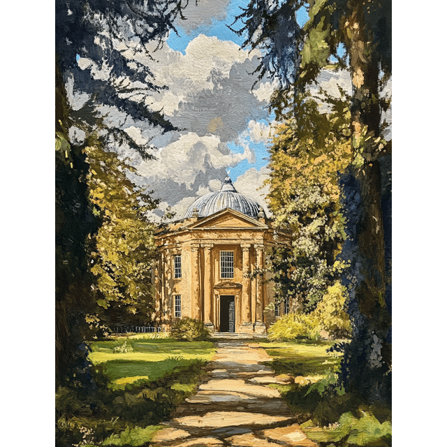 Classical Building Canvas Wall Art Print,Suitable for Living Room,Bedroom,Office,Hallway,Study Room Decoration.