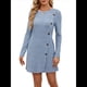 thumbnail image 1 of Vestido de Larga para Mujer, Estilo Túnica, Suéter, con Bolsillos y Botones Laterales. Azul XXL, 1 of 10