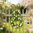 thumbnail image 1 of Guirnalda decorativa para el hogar, 19,6 pulgadas, con forma de conejito de Pascua, ideal para colgar en la puerta principal, escaparates o como decoración general de Pascua o primavera. Incluye hoja, 1 of 8