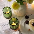 thumbnail image 4 of 8pcs Large Green Votive Candle Holders for Wedding Centerpieces, Glass Tea Lights Decor, 4 of 4