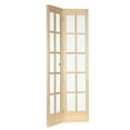 thumbnail image 3 of Pinecroft Traditional 30 x 80 Solid Wood Frosted Glass Bifold Closet Door, Unfinished, 3 of 8