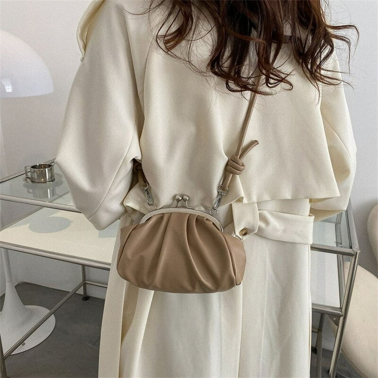 CoCopeaunt Fashion Clip Crossbody Bags For Women Shell Shape Ladies Handbags And Purses Soft Pu Leather Shoulder Bag Walmart