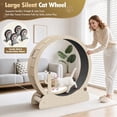 thumbnail image 6 of SuperDeal 43in Cat Treadmill Natural Solid Wood Cat Wheel Exerciser Indoor for Cats Running Fitness W/Secure Lock Scratching Post & Rubber Wheels, 6 of 10
