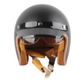 thumbnail image 2 of Casco de bicicleta estilo retro mate negro 3 / 4 casco de sombra facial, con gafas de viento para adultos XL 59 - 60cm, 2 of 10