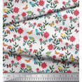 thumbnail image 3 of Soimoi White Rayon Fabric Insect,Bird & Floral Artistic Decor Fabric Printed BTY 42 Inch Wide, 3 of 3
