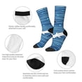 thumbnail image 3 of Fotbe Sharks on White Blue Striped Pattern Long Socks for Men & Women – Breathable & Stretchy Compression Socks, Ideal for Running, Travel, and Everyday Wear Size 5-11, 3 of 6
