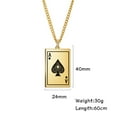 thumbnail image 3 of Lucky Ace Of Spades Men Statement Playing Card Poker Pendant Necklace 14K Yellow Gold Fashion Jewelry Gift, 3 of 8