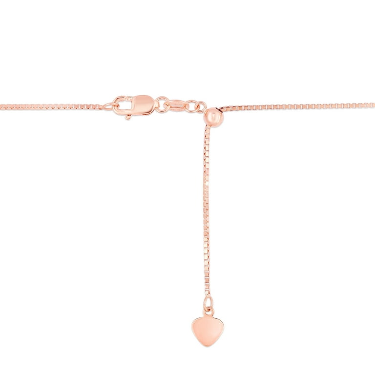 14K 22in Rose Gold Polished Adjustable Box Chain with Lobster