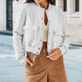 thumbnail image 2 of Aellinatey Womens Crop Jacket Long Sleeve Shacket Lightweight Fall Casual Coat with Pockets, 2 of 10