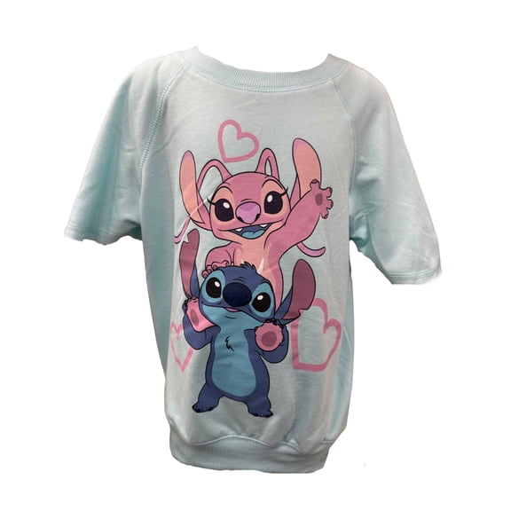 Disney Youth Flutter Sleeve Stitch & Angel Sweatshirt (Girls), XS to L