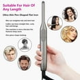 thumbnail image 2 of Short Hair Small Flat Iron, Hair Straightener and Curling Iron in one, Pencil Hair Straightener, Adjustable Temperature Straight with 1/3 inch Beard, Instant Heating, Dual Voltage, 2 of 8