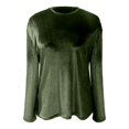 thumbnail image 4 of And Summer High End Velvet Top Round Neck Loose Light Unique And Versatile T Shirt, 4 of 4